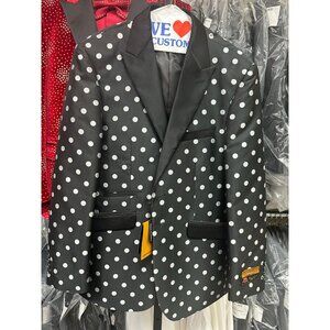 Polka Dot Blazer - Black and White